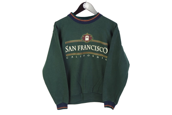 Vintage San Francisco Sweatshirt Small green big logo California 90's jumper