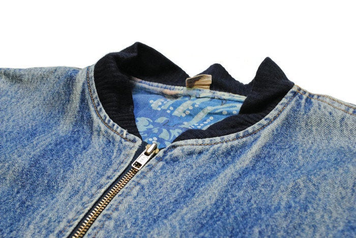 90’s~00’s KENZO Jeans ボンバージャケット　archive 90s Kenzo Jeans Tiger All Over Animal Print Blue Jungle Denim