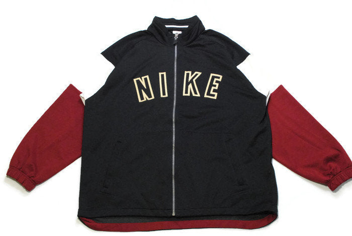 vintage NIKE men's track jacket SIZE XL authentic big logo black red rare retro rave hipster 90s 80s bomber suit streetwear clothing swoosh