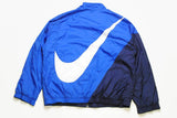 vintage NIKE big logo Swoosh authentic track jacket Size M rare retro rave hipster sport athletic 90s 80s hip hop running streetwear blue