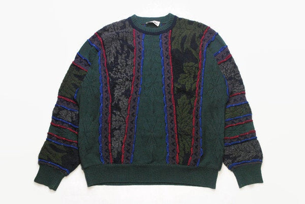 vintage CARLO COLUCCI authentic sweater knit wear knitted Size 52 rare retro mens clothing hipster 90s 80s acid jumper cardigan sweatshirt