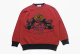 vintage ICEBERG 1990 Grand Prix USA wool sweater authentic made in Italy Size M/L red retro men 90s 80s jumper cardigan sweatshirt car Dakar