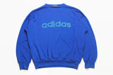 vintage ADIDAS ORIGINALS sweatshirt authentic rare retro sweat big logo Size L blue hipster rave sport wear 90s 80s running outfit cotton