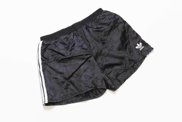 vintage ADIDAS ORIGINALS track shorts SIZE 16 black/white the brand with the three strips authentic 90s 80s suit sport germany activewear