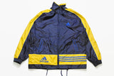 vintage ADIDAS Retro ligth wear Jacket windbreaker authentic navy blue yellow parka streetwear 90s 80s retro hipster mens Size M sport wear