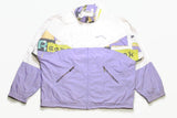 vintage REEBOK Track Jacket Size L/XL authentic rare retro hipster 90s 80s rave athletic sport suit acid classic purple white colorful wear