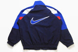 vintage NIKE made in USA track jacket authentic Size L blue big logo retro rave hipster sport athletic 90s 80s hip hop running streetwear