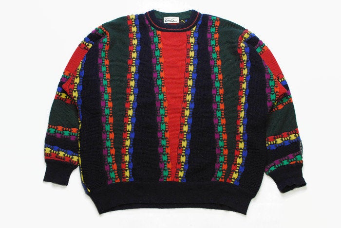 vintage CARLO COLUCCI authentic sweater knit wear knitted Size 54 rare retro men clothing hipster 90s 80 made in Germany cardigan sweatshirt