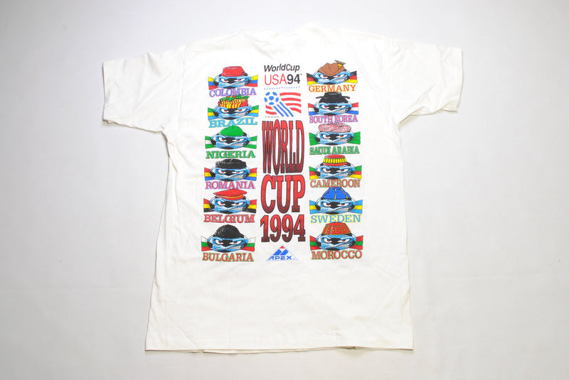 1991 vintage WORLD CUP 94 USA Apex One sport authentic t shirt Size xl collection rare white top tee retro 90s football soccer big logo flag