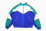 vintage NIKE authentic track jacket Size M blue green rare retro rave hipster sport athletic 90s 80s casual hip hop running streetwear logo