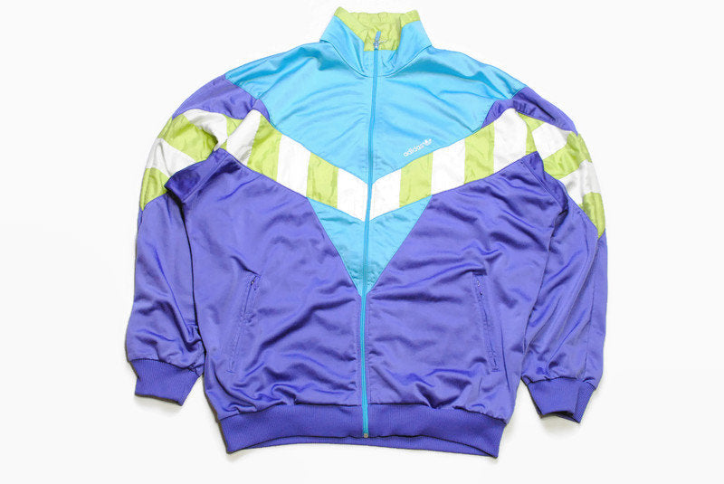 vintage ADIDAS ORIGINALS mens track jacket Size L/XL authentic blue rare retro rave hipster 90s 80s unisex suit streetwear clothing athletic