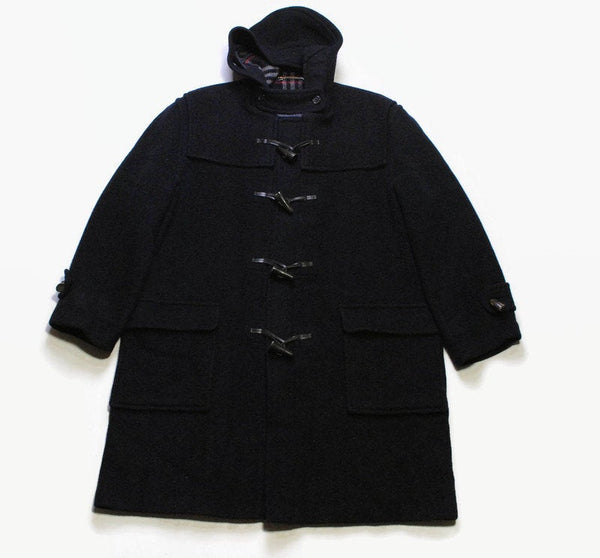 vintage BURBERRYS' London Wool Duffle Coat men's Jacket classic blue authentic button outfit 90s 80s rare retro Size S wear casual luxury
