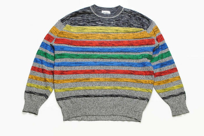 vintage CARLO COLUCCI authentic sweater knit wear knitted Size 54 rare retro mens clothing hipster 90s 80s acid jumper cardigan sweatshirt