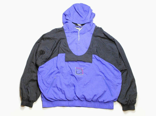 vintage NIKE Sports anorak jacket acid color Size XXL men's athletic sport half zip colorway front pockets rare retro hipster hood 90s 80s