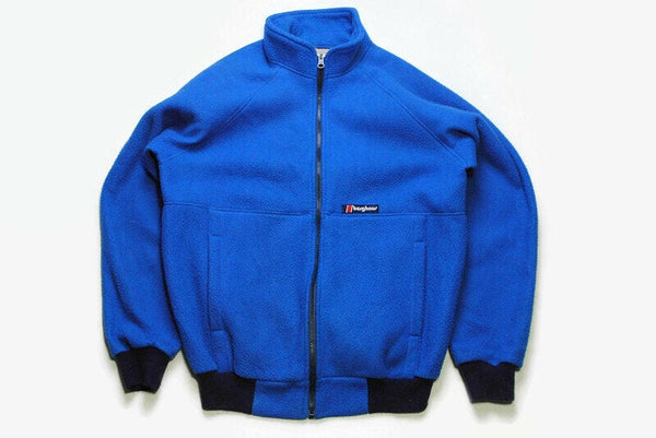 vintage BERGHAUS Windstopper POLARFLEECE men's zip Size L Blue authentic sweater bright winter sweatshirt 90s 80s rare retro hipster rave