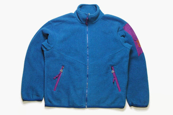 vintage THE NORTH FACE fleece men's zipped Size L blue authentic sweater winter sweatshirt acid 90's 80's rare retro hipster polar wear warm