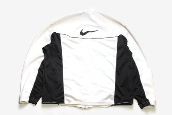 vintage NIKE big logo authentic track jacket Size men M white black retro rave hipster sport athletic 90s 80s casual hip hop winter clothing