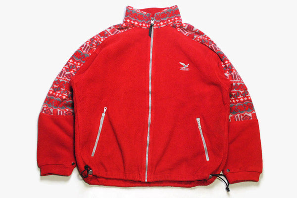 vintage SALEWA POLARTEC FLEECE oversized men's Size Xl red authentic sweater 90s 80s rare retro hipster winter outdoor rave sport clothing