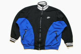 vintage NIKE logo Swoosh authentic track jacket Size M rare retro rave hipster sport athletic 90s 80s hip hop running streetwear blue black