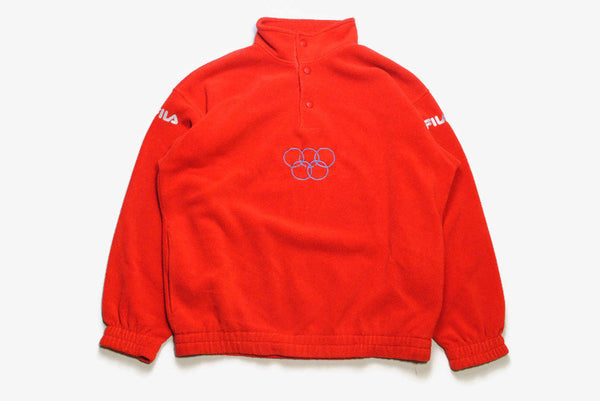 Vintage Fila Olympic Games Fleece Small / Medium FLEECE Polartec mens Size XL purple authentic sweater hafl zipped acid 90s 80s rare retro hipster winter rave bright