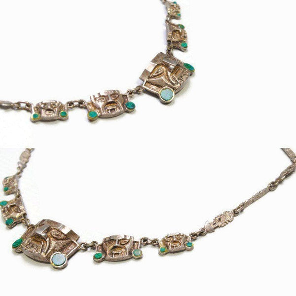 Vintage Aztek 925 Silver Chain Necklace