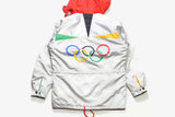 vintage K-WAY INTERNATIONAL Albertville 92 official Olympic Games Jacket 1992 France rain Coat big logo rings mens Size XS silver authentic