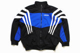 vintage ADIDAS men's track jacket Size L authentic bomber black blue rare retrorave hipster zipped classic trackjacket suit 90s 80s sport