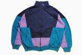 Vintage ADIDAS ORIGINALS men's track jacket authentic blue rare retro rave hipster zipped cotton trackjacket suit 90s 80s sport lightwear
