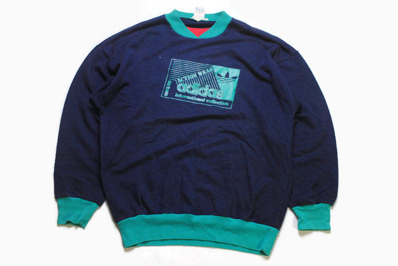 vintage 86's ADIDAS ORIGINALS men's sweatshirt authentic rare retro sweat logo Size M/L hipster rave sport wear 90s 80s cardigan jumper 80's