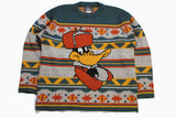 vintage TENUE DE SOIREE 1994 Warner Bros Home Sweet Home sweater Duck big logo russian hat Jumper authentic made in France rare 90s cardigan