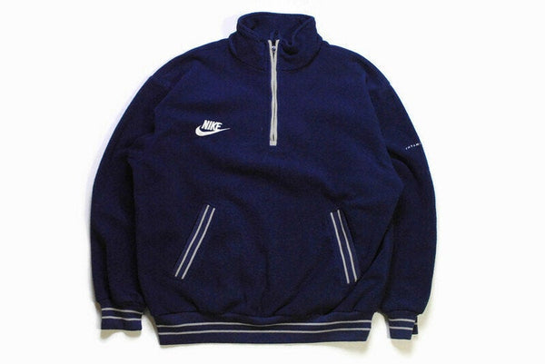 vintage NIKE PREMIER anorak Fleece jacket Size S men athletic sport half zip blue winter front pockets rare hipster 90's oversize streetwear