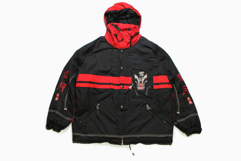 vintage BOGNER by GOAN THYLLMAN men's Jacket Size xl authentic ski black red jacket winter multipocket rare retro 90s 80s Germany stylish