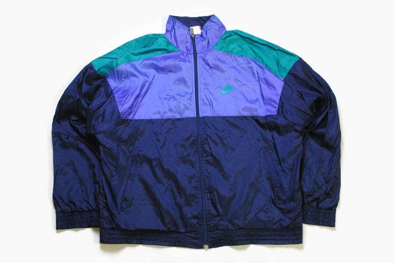 vintage NIKE authentic track jacket Size L rare retro rave hipster sport lightwear coat athletic wear 90s 80s AIR hip hop running streetwear