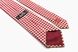 vintage HERMES mens 100% silk Tie made in France necktie retro rare beautiful geometric plaid pattern print red white luxury men's gift 90s
