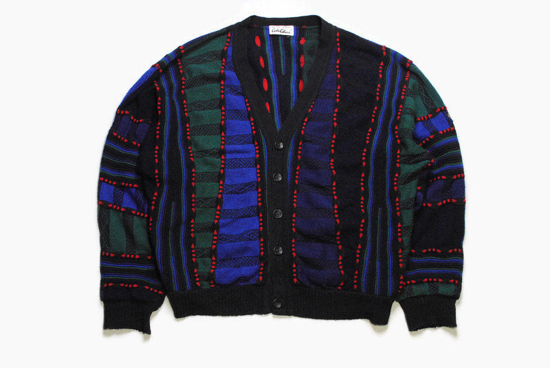 vintage CARLO COLUCCI authentic 3D Cardigan sweater knit wear knitted Size 52 rare retro mens clothing hipster 90s style jumper sweatshirt