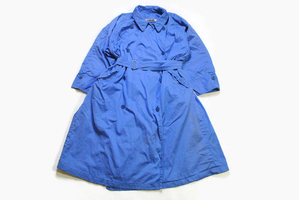 vintage JIL SANDER + authentic Trench Coat Jacket blue long sleeve retro style Size 38 made in Italy 90's 80's luxury button up old school