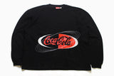 vintage 1999 COCA-COLA authentic sweatshirt longsleeve Size M collection retro sport rave black jumper big logo coca cola sweater t shirt