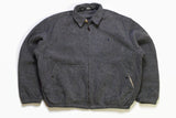vintage POLO by Ralph Lauren FLEECE harrington Jacket zip Sweater Retro gray men's Size XL authentic dark winter sweatshirt 90s 80s hipster
