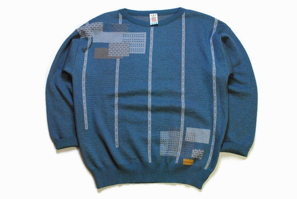vintage ADIDAS ORIGINALS Sweater blue Size L men's authenitc jumper oversized made in West Germany 90s 80s retro streetwear casual true vntg