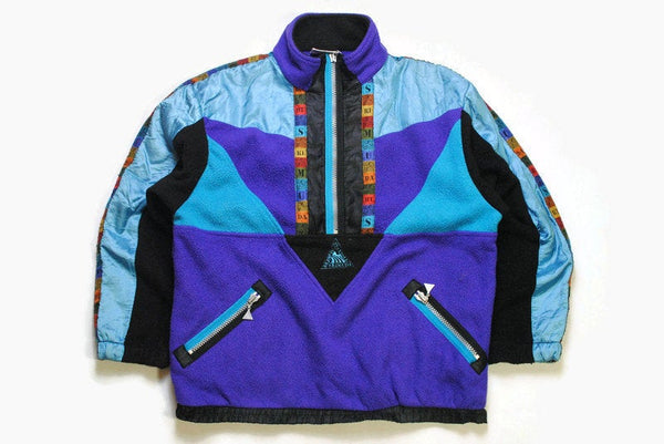 vintage BERMUDA TRIANGLE SKIMUDA Fleece Size M rare retro hipster wear men's 90's 80's sweater bl