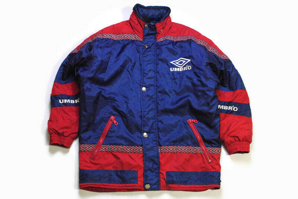 vintage UMBRO Jacket big logo mens jacket Size L authentic rare retro hipster 90s 80s bomber oversized rave suit blue red sport classic wear