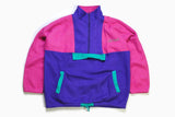 vintage McCRAE'S MULTICOLOR FLEECE Anorak oversize men's purple pink authentic sweater 80s 90s ski warm rare retro hipster winter rave sport