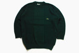 vintage LACOSTE green Jumper sweatshirt men's streetwear rare retro rave hipster wear authentic 90's 80's cotton casual logo sweater dark