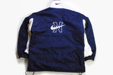vintage NIKE big logo jacket Size XL mens athletic sport full zip blue and white hip hop style retro hipster 90s 80s coat rare warm outfit