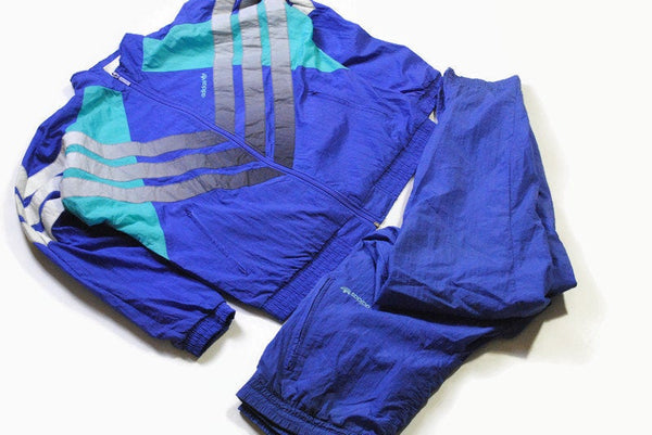 vintage ADIDAS ORIGINALS track suit blue color Size D6 oversize retro hipster sport clothing rave 90's 80's authentic men's unisex bright
