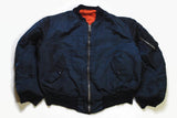 vintage ALPHA INDUSTRIES man's Bomber Jacket Varsity blue orange made in USA full zipped intermediate MA1 Size L large retro Air Force Fly