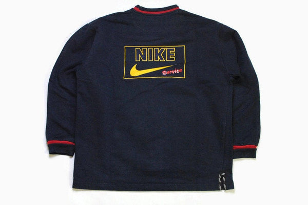 vintage NIKE Service big logo sweatshirt Size M made in USA authentic 90s 80s rave sweater hipster hip hop retro oversized swoosh streetwear