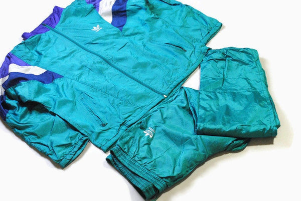 vintage ADIDAS ORIGINALS track suit blue color Size XL oversized retro hipster sport clothing rave 90's authentic men's small logo athletic
