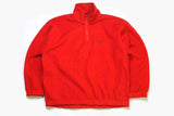 vintage SERGIO TACCHINI Fleece Size L retro hipster wear men's red half zip oversized sweater 90s 80s rave colorful casual sport sweatshirt
