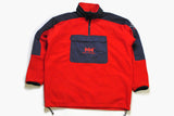 vintage HELLY HANSEN FLEECE Anorak Sweater oversize men's Size L authentic sweater 90s 80s retro hipster winter rave outdoor streetwear red